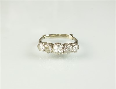 Lot 63 - A five stone diamond ring