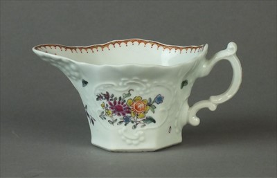 Lot 356 - Worcester hexagonal creamboat, circa 1762