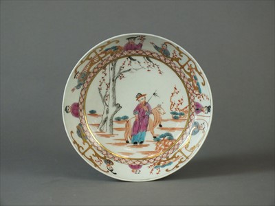 Lot 357 - A rare Worcester saucer, circa 1768-72