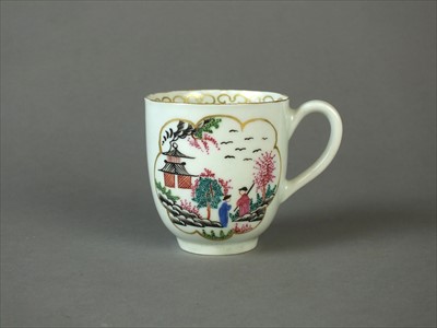 Lot 361 - Worcester 'Stag Hunt' coffee cup, circa 1765-70