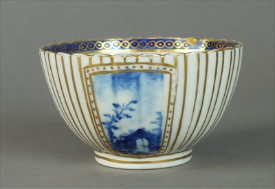 Lot 265 - Rare Caughley 'Bright Landscapes' tea bowl