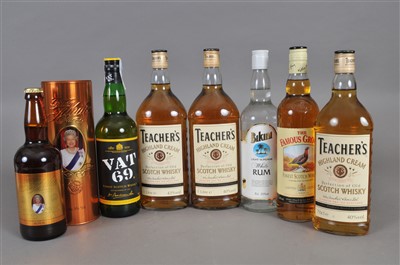 Lot 666 - Famous Grouse 40%, Bikini White Rum 37.5%, Vat...