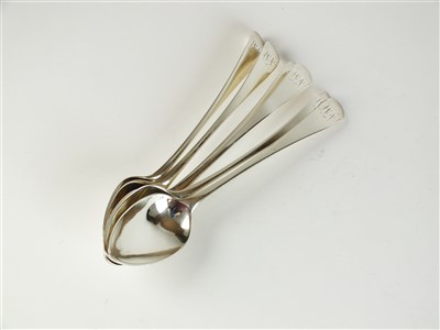 Lot 43 - A set of six Newcastle silver spoons