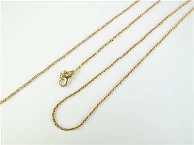 Lot 102 - Two gold chain necklaces