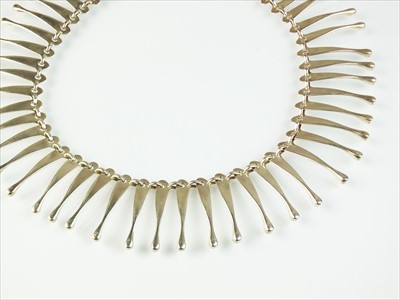 Lot 115 - A Georg Jensen silver fringe necklace by Bent Gabrielson