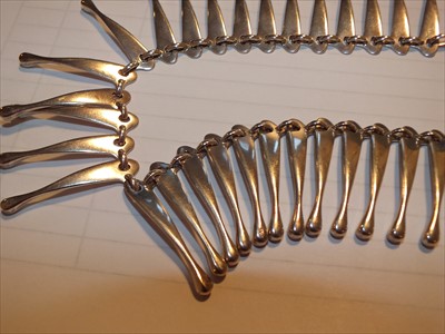 Lot 115 - A Georg Jensen silver fringe necklace by Bent Gabrielson