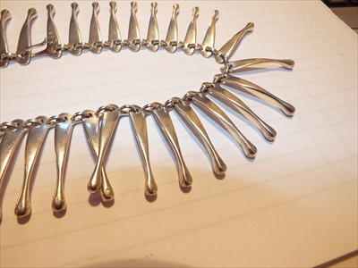 Lot 115 - A Georg Jensen silver fringe necklace by Bent Gabrielson