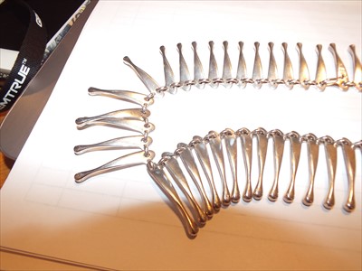 Lot 115 - A Georg Jensen silver fringe necklace by Bent Gabrielson