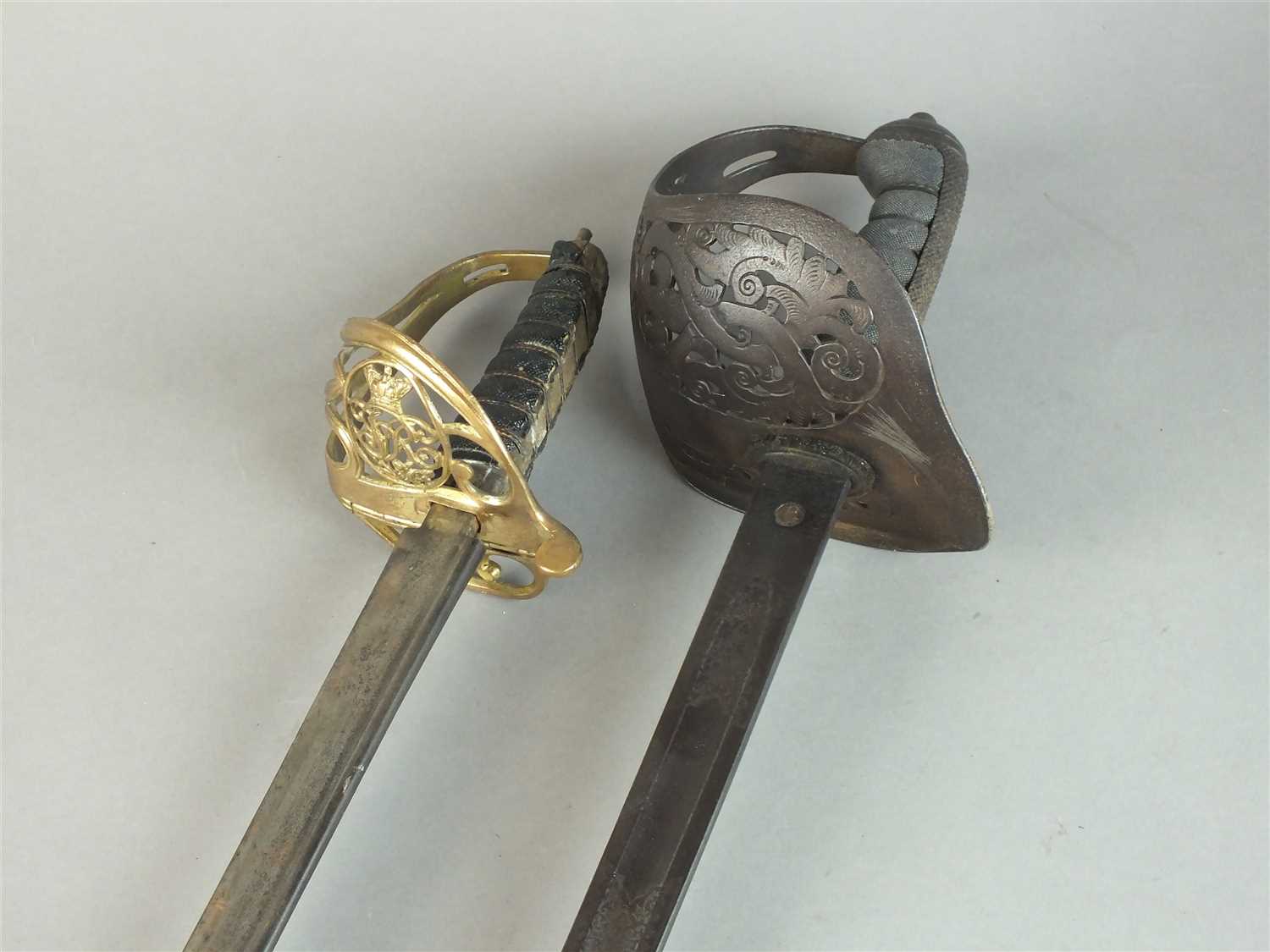 Lot 407 - Edward VII Infantry Officer's sword and a Victorian Officer's sword