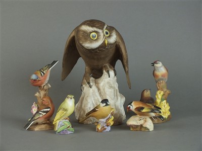 Lot 228 - Collection of Royal Worcester bids and a Spode owl