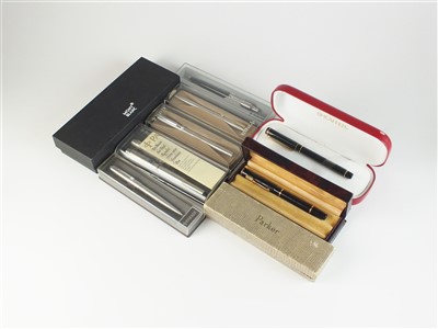 Lot 57 - A collection of fountain pens and ball point pens