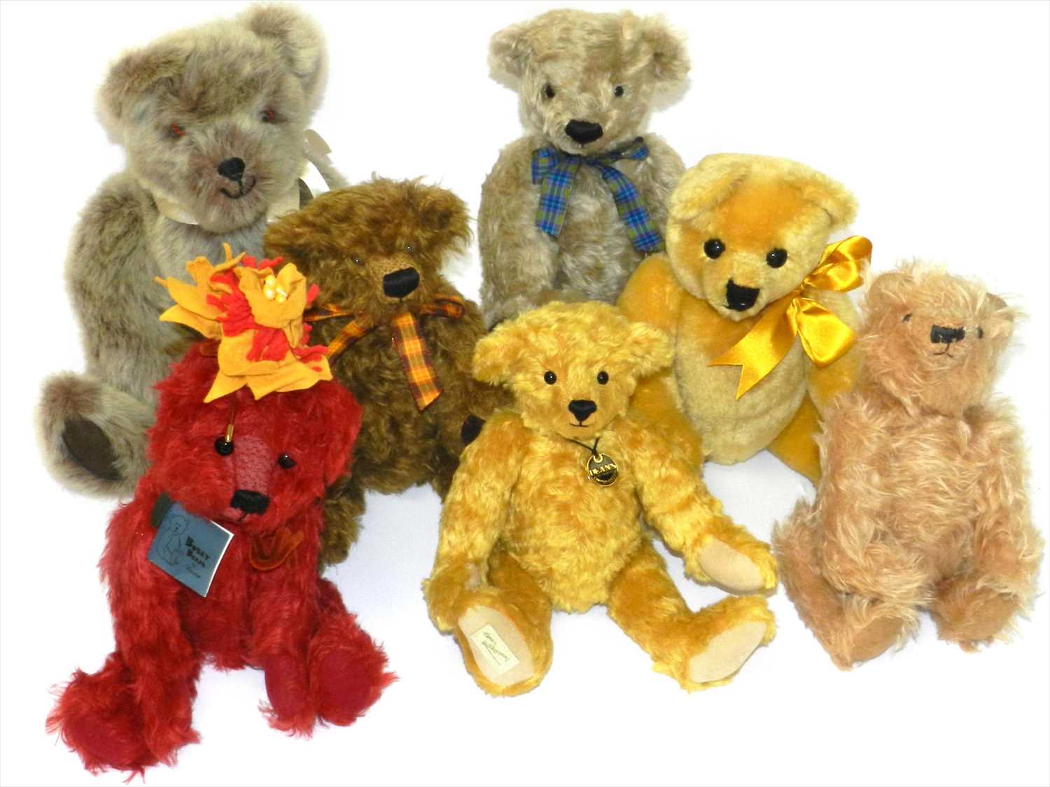 Lot 536 - Bosky Bears, Dean's Rag Book Teddy Bears (7) inc. Musical bear.