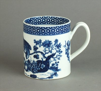 Lot 373 - Worcester 'Parrot Pecking Fruit' mug