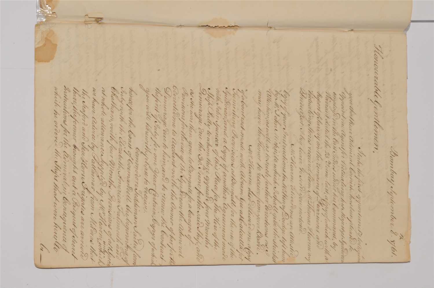 Lot 269 - MANUSCRIPT. Copybook of letters sent by James...