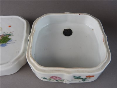 Lot 104 - A Chinese famille rose porcelain shaped square...