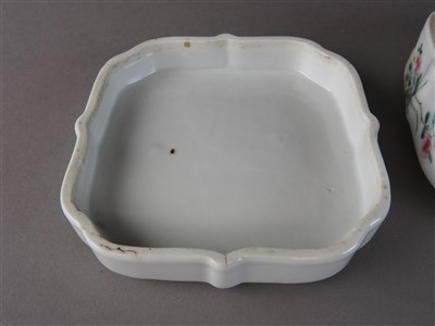 Lot 104 - A Chinese famille rose porcelain shaped square...