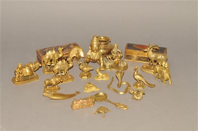 Lot 186 - A collection of decorative early 20th century and earlier Indian brass figures