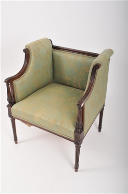 Lot 344 - A late 19th century, Regency style upholstered box tub chair