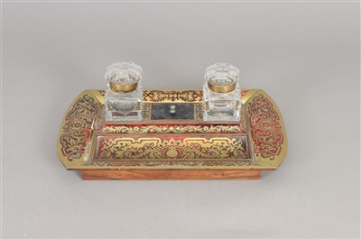 Lot 486 - A 19th century boulle work rosewood-backed desk stand