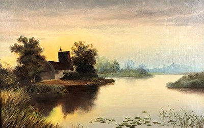 Lot 420 - A F Hill, river landscapes plus collection of pictures