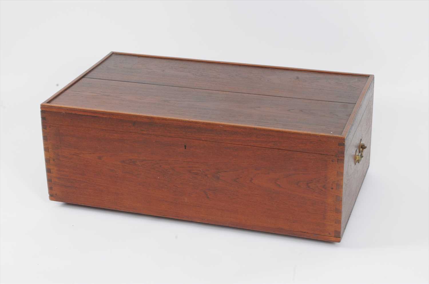 Lot 736 - A 20th century teak steamer / luggage trunk