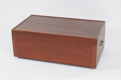 Lot 736 - A 20th century teak steamer / luggage trunk