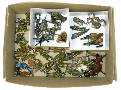 Lot 565 - Britains, Crescent etc. Soldiers, AA Artillery figures and Equipment