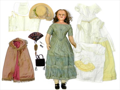Lot 508 - 24” Poured “Julia Maryanne” Wax Doll, mid 19th Century