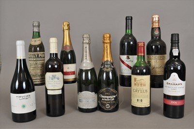 Lot 710 - 9 bottles to include Champagne, Port & Sherry