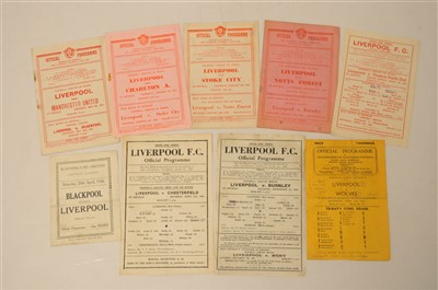 Lot 355 - LIVERPOOL FOOTBALL PROGRAMMES. Liverpool v...