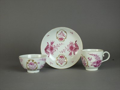Lot 405 - Worcester trio, circa 1765