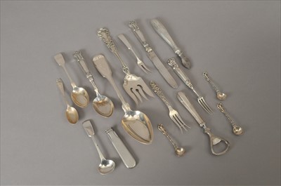 Lot 7 - A small collection of American and British silver flatware