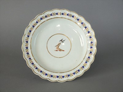 Lot 281 - Caughley polychrome armorial plate, circa 1790