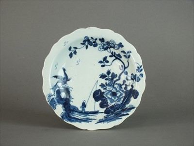Lot 416 - Small Worcester lobed plate, circa 1765-70