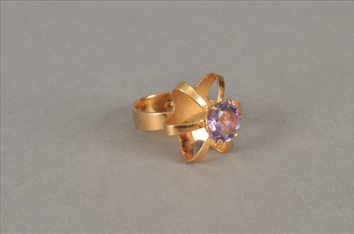 Lot 133 - A  amethyst dress ring