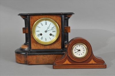 Lot 537 - A French mantle clock and further clock
