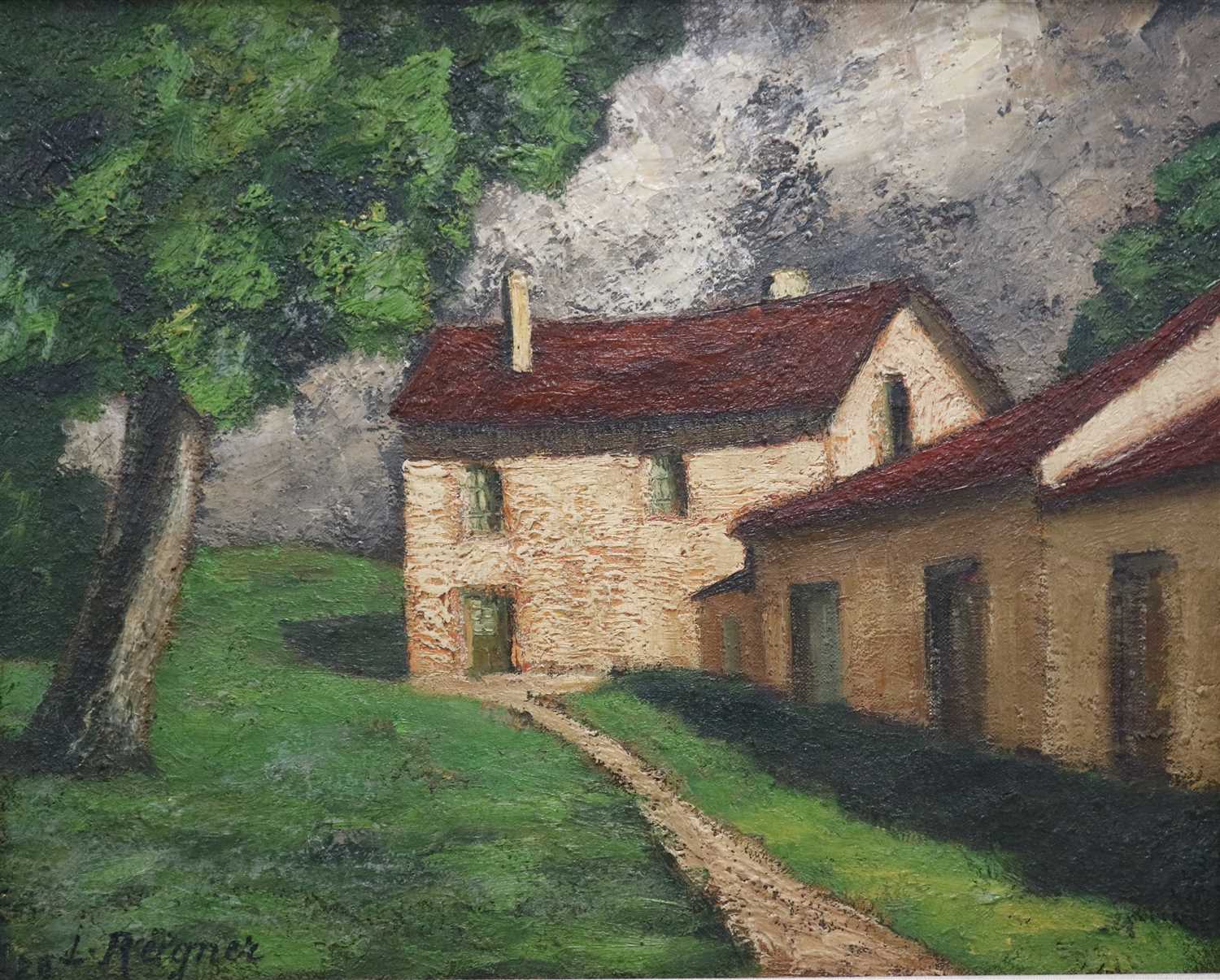 Lot 55 - Leopold Reigner (French 20th Century, 1897-1981), Farmhouse