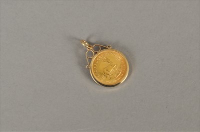 Lot 96 - A 1/10 Krugerrand pendant