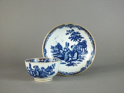 Lot 433 - Worcester 'Milkmaids' tea bowl and saucer