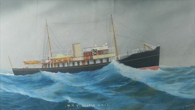 Lot 329 - Lucas Papaluca (Italian 1890-1934), Three Ship paintings, gouache