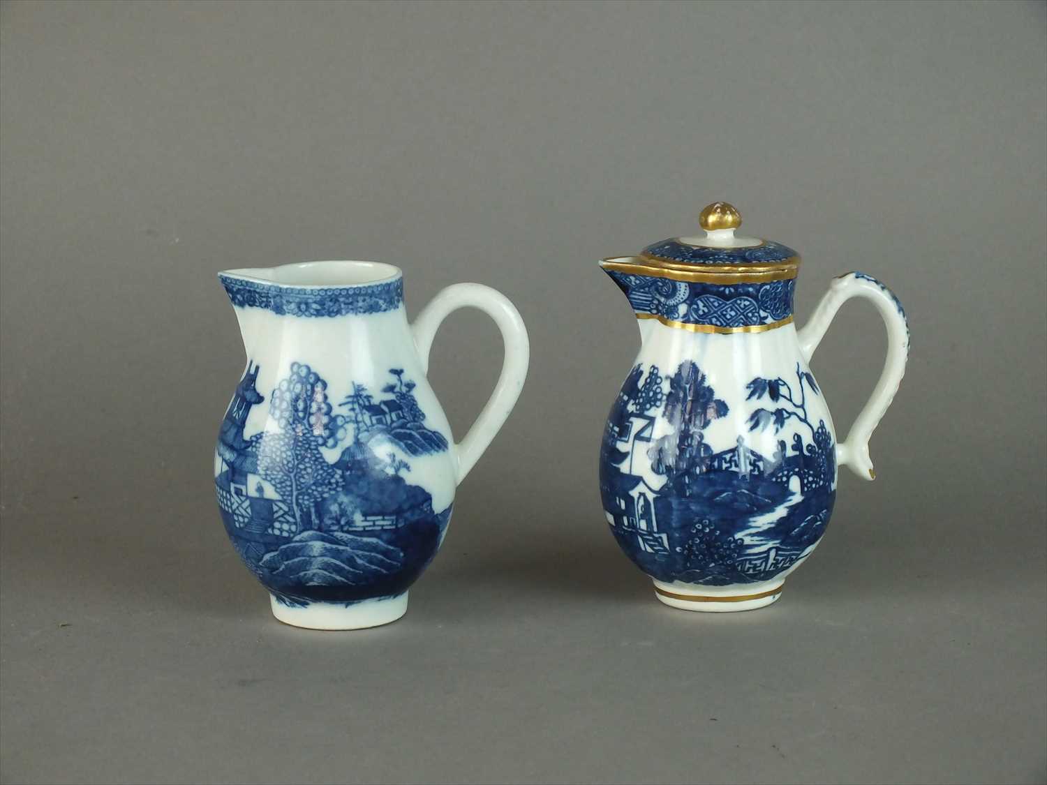 Lot 296 - Two Caughley sparrow beak milk jugs, circa 1782-92