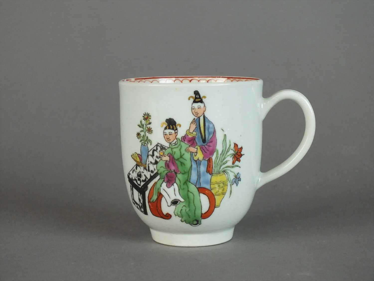 Lot 447 - Worcester 'Chinese Family' coffee cup, circa 1770