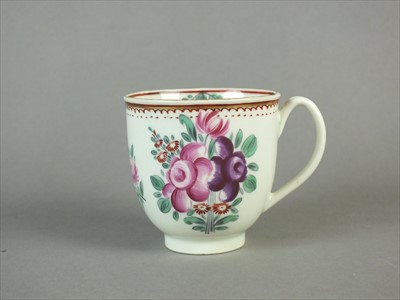 Lot 305 - A Worcester polychrome coffee cup circa 1770s