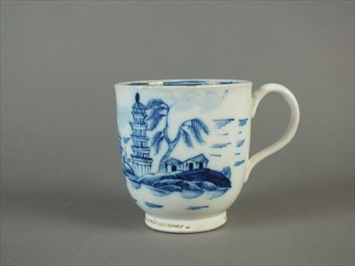 Lot 307 - Caughley 'Tower' coffee cup, circa 1790-95