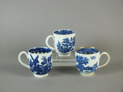 Lot 455 - Three Worcester coffee cups, circa 1775-85