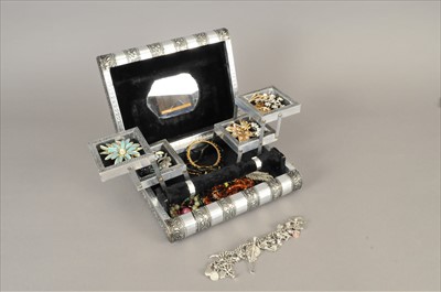 Lot 104 - A silver bracelet and costume jewellery