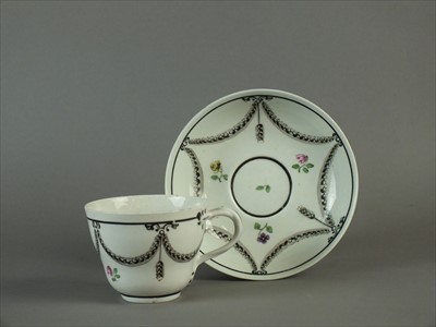 Lot 458 - Worcester cup and saucer, circa 1780