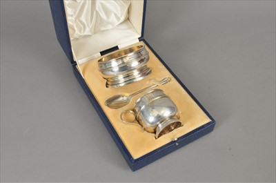 Lot 73 - A cased silver Christening set