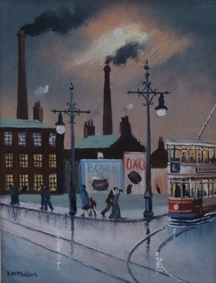 Lot 40 - Bernard McMullen (British Contemporary, b.1952), Manchester Street Scene