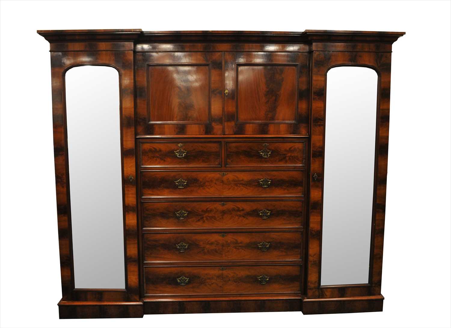 Lot 611 - A large Victorian mahogany wardrobe